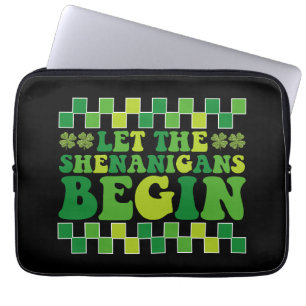 Capa Para Notebook Que Comece as Travessuras Irlandesas Groovy Retro