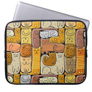 Capa Para Notebook Quebra-cabeça Funny Cats House Sem Olhos