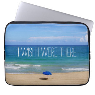 Capa Para Notebook Queria Estar Lá - Blue Beach Umbrella