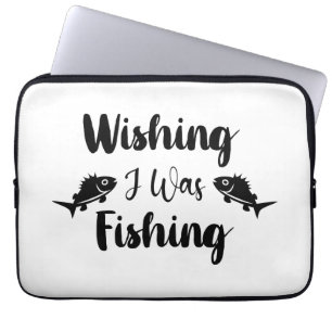 Capa Para Notebook Queria estar pescando uma citação engraçada