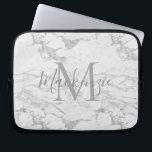 Capa Para Notebook Quic Silver Foil Marble Monograma<br><div class="desc">Monograma da folha prateada de chic com mármore de folha prata de tendência e seu nome e monograma personalizados.</div>