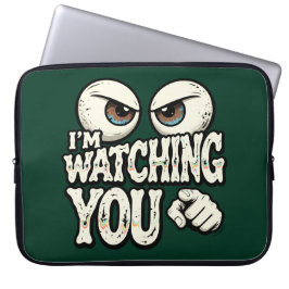 Capa Para Notebook Quirky "I'M WATCHING YOU" Retro Eyes Laptop Sleeve