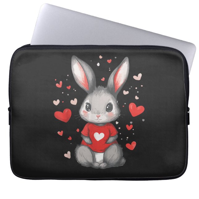 Capa Para Notebook Rabbit Lover Heart Girl (Frente)