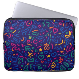 Capa Para Notebook Rabisco divertido formas vibrantes coloridas