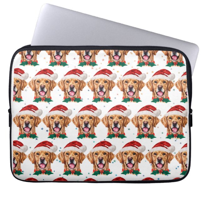 Capa Para Notebook Raça de Cachorro Retriever Dourado Natal (Frente)