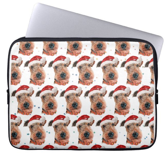 Capa Para Notebook Raça de Cão Airedale Terrier Natal (Frente)