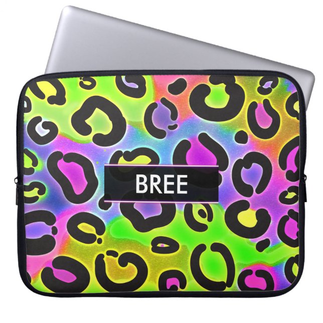 Capa Para Notebook Rainbow Cheetah Lepard Bolsa de laptop Case (Frente)