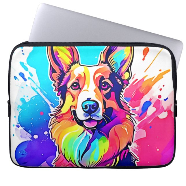 Capa Para Notebook Rainbow Corgi: Pop Art Puppy Joy (Frente)