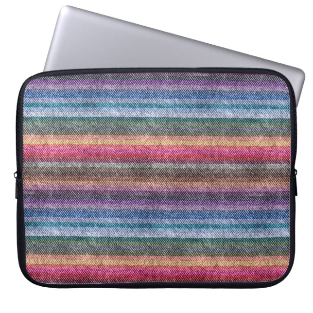 Capa Para Notebook Rainbow Denim Pattern (Frente)