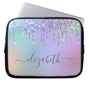 Capa Para Notebook Rainbow Glitter Personalizado