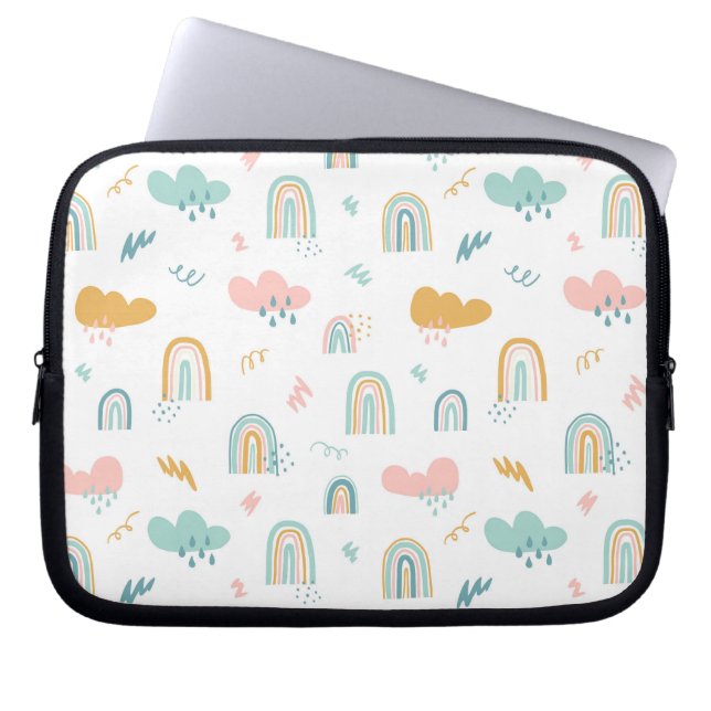 Capa Para Notebook Rainbow & Rain Cloud Patterno (Frente)