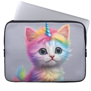 Capa Para Notebook Rainbow Unicorn Kitten