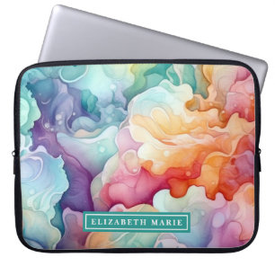 Capa Para Notebook Rainbow Watercolor Splash Name Modelo