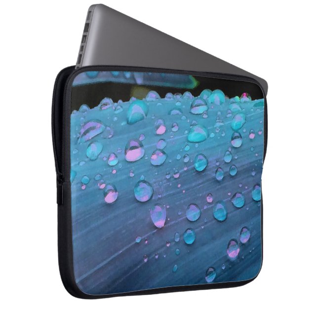 Capa Para Notebook Raindrops Fechados, Spacey Blues (Frente Esquerda)