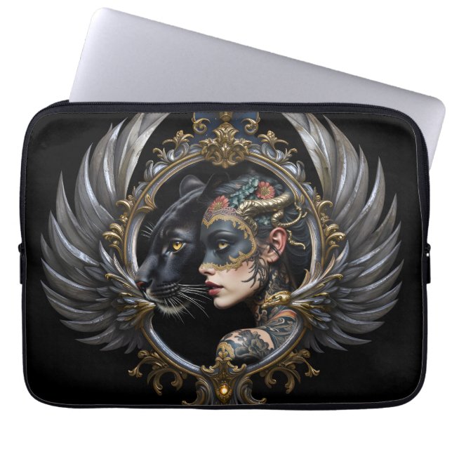 Capa Para Notebook Rainha da Sombra – Emblema do Espírito Pantera. (Frente)