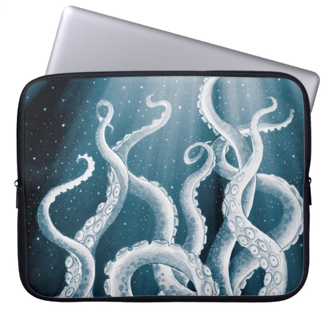 Capa Para Notebook Raios de Lua Azul da Galáxia em Tentáculos (Frente)