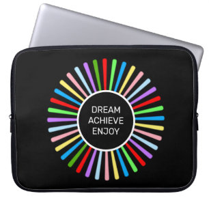 Capa Para Notebook Raios multicoloridos modernos em preto