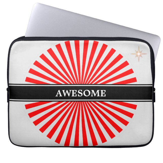 Capa Para Notebook Raios vermelhos do sol nascente sobre cinza pratea (Frente)