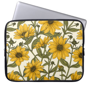 Capa Para Notebook Raízes de sol, girassol selvagem em branco