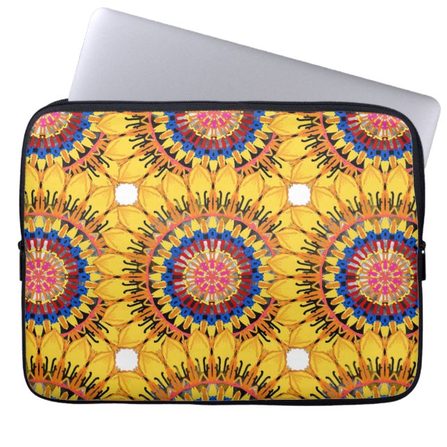 Capa Para Notebook Rajada de sol dourada  (Frente)