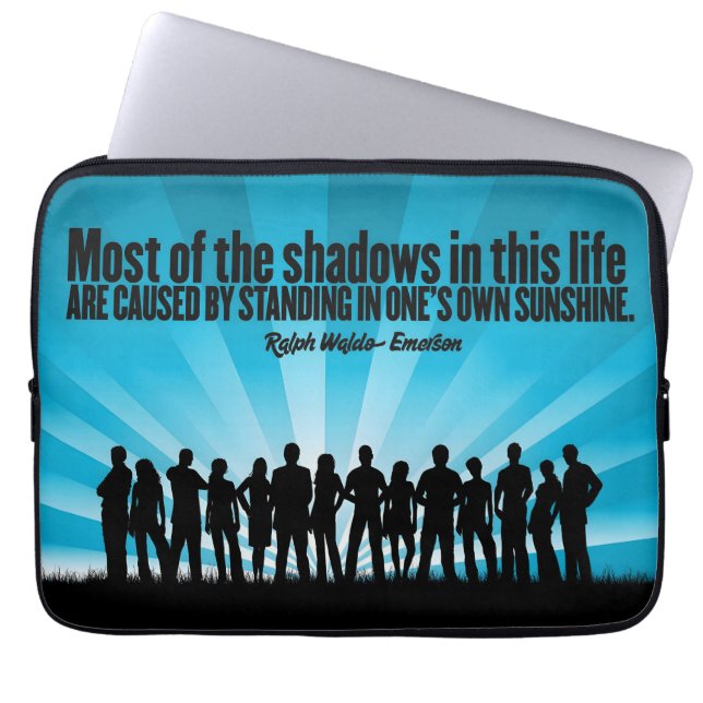 Capa Para Notebook Ralph Waldo Emerson Citação Inspiracional "Sombras (Frente)