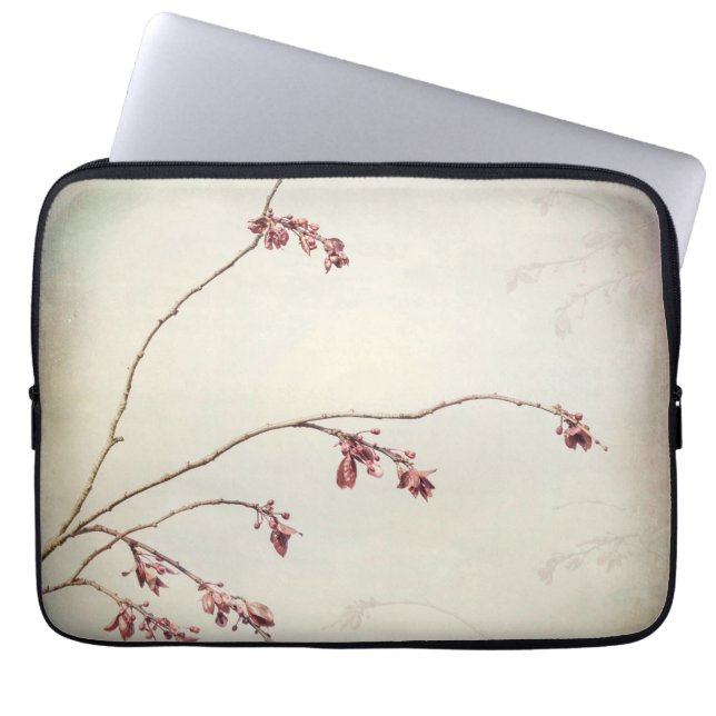Capa Para Notebook Ramo de Ameixeira com Brotações de Primavera | Sea (Frente)
