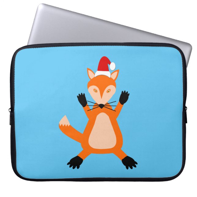 Capa Para Notebook Raposa de Natal Fofa (Frente)