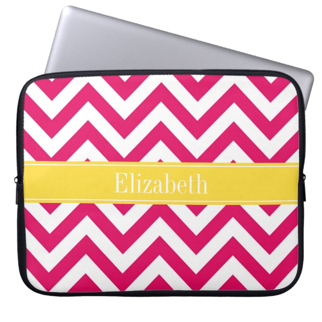 Capa Para Notebook Raspberry Lg Chevron Pineapple Name Monograma (Frente)