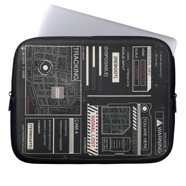 Capa Para Notebook Rastreamento - Design de Streetwear Techno-Brutali (Frente)