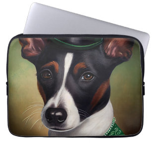 Capa Para Notebook Rat Terrier Dog na Rua.