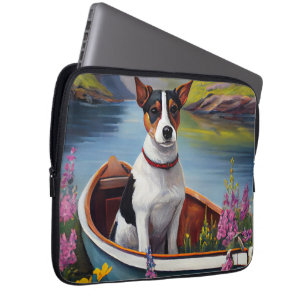 Capa Para Notebook Rat Terrier em um remo: Uma aventura cênica