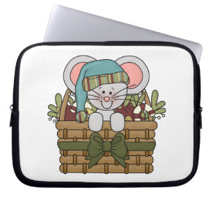 Capa Para Notebook Rato do Natal na cesta