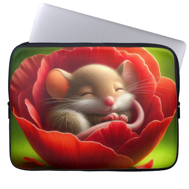 Capa Para Notebook Rato Muito Bonito Dormindo (Frente)