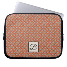 Capa Para Notebook Rattan Laranja Tecido em Cinzas Personalizadas com