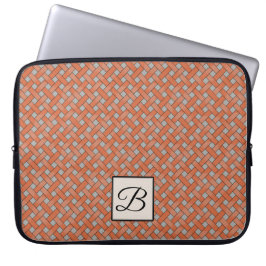 Capa Para Notebook Rattan Laranja Tecido em Cinzas Personalizadas com