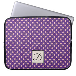 Capa Para Notebook Rattan roxo tecido a rosa personalizado com monogr