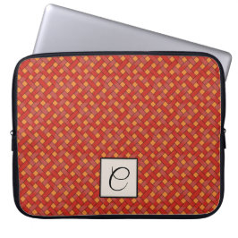Capa Para Notebook Rattan Vermelho Tecido em Laranja Personalizado co