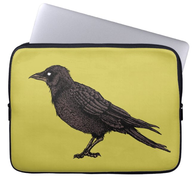 Capa Para Notebook Raven Creepy Crow Bright Tinta Gótica (Frente)