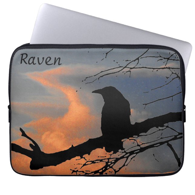 Capa Para Notebook Raven Sunset Tree and Clouds (Frente)