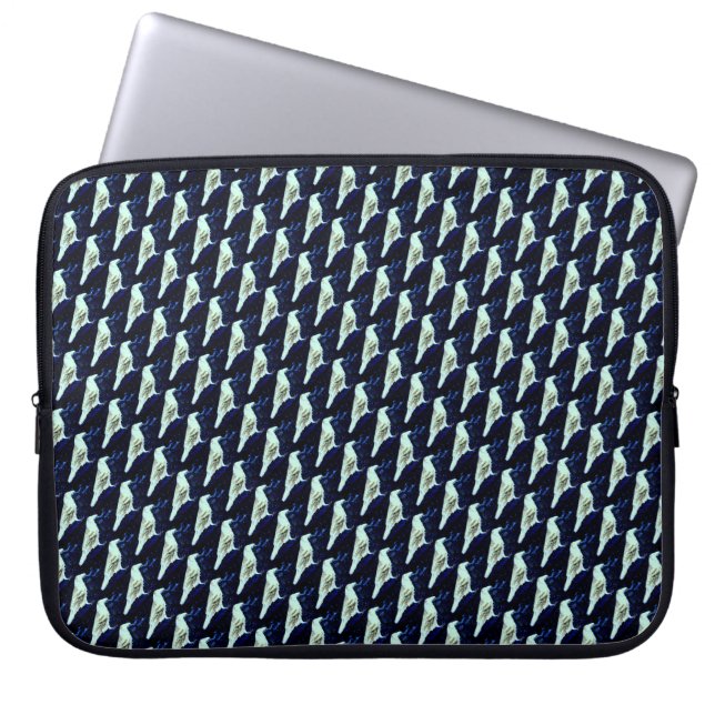 Capa Para Notebook ravens brancos na manga preta (Frente)