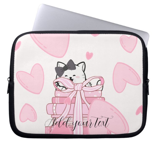 Capa Para Notebook Read • Love • Protect – Cat Book Electronics Bag (Frente)