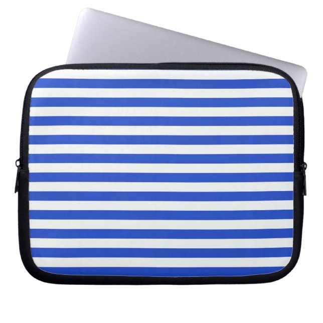 Capa Para Notebook Real Blue Combination Stripes por Shirley Taylor (Frente)
