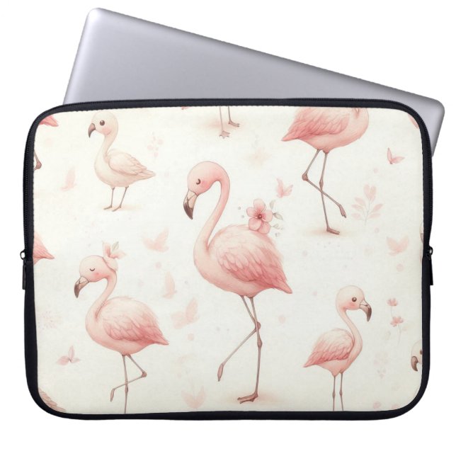 Capa Para Notebook Rebanho de Flamingos Mais Fofos (Frente)