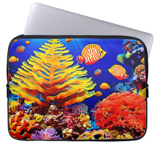 Capa Para Notebook Recife de Peixes Tropicais submarinos