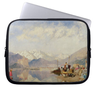 Capa Para Notebook Recordações do Lago Maggiore, dia de mercado em