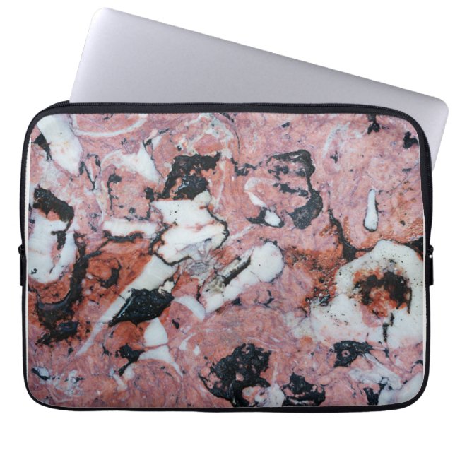 Capa Para Notebook Red and Black Brecciated Marble Stone Texture with (Frente)
