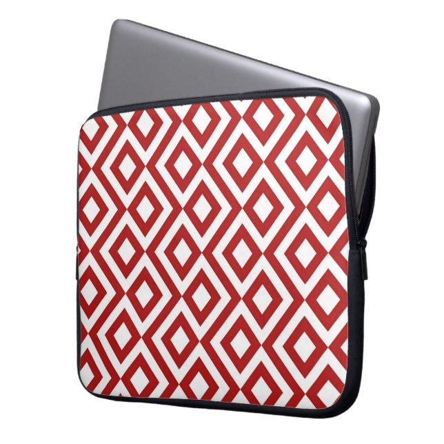 Capa Para Notebook Red and White Meander (Frente Esquerda)