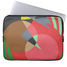 Capa Para Notebook Red & Brown Modern Art Laptop Sleeve