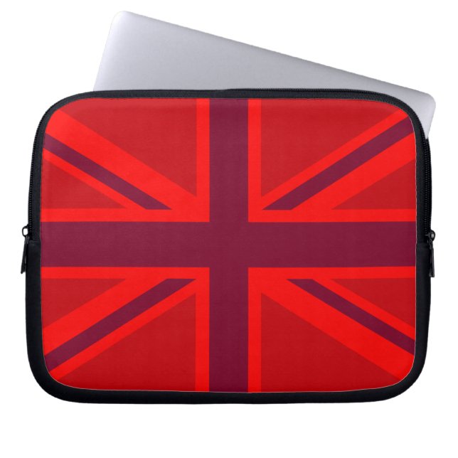 Capa Para Notebook Red Color Background British Union Jack (Frente)