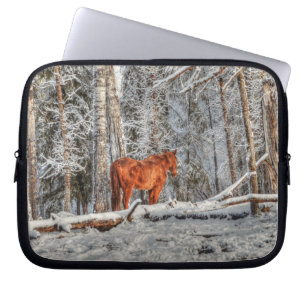 Capa Para Notebook Red Dun Horse and Forest at Sunrise Equine Photo